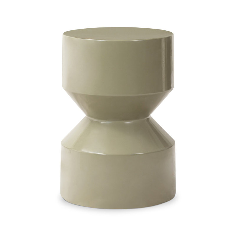 Ara End Table, Moss Lacquered Concrete