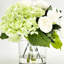 Floral Centerpiece, Faux Peonies And Hydrangeas In Vase