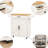 White Kitchen Island With Hidden Compartments, Adjustable Storage Settings & Towel/Seasoning Cart Material, Towel Rack, Seasoning Rack - Levels-1149059228