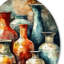 Poterie bohème orange et verte-88619760