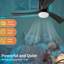 42" Solid Wood Ceiling Fan With Light-Flush Mount, Dc Motor (Dark Purple Walnut)-1976716367-1976716401