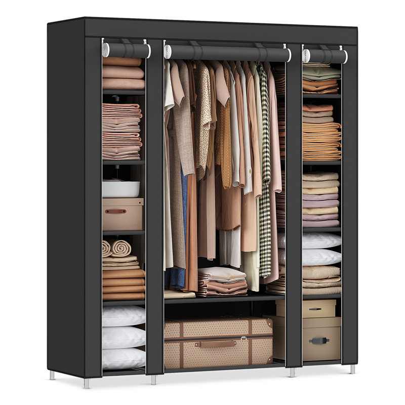 Mccaskill 150cm Portable Wardrobe, Black