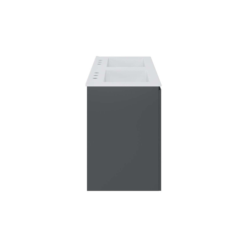Bryn 48" Gray and White Wall-Mount Double Sink Vanity