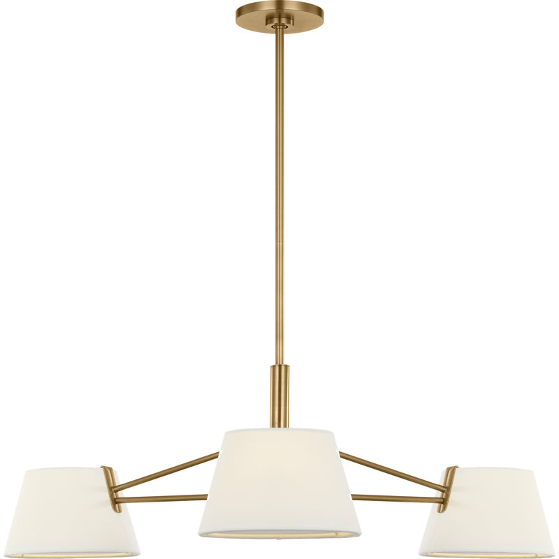 Hale 3 - Light Chandelier, 36, Estate Brass