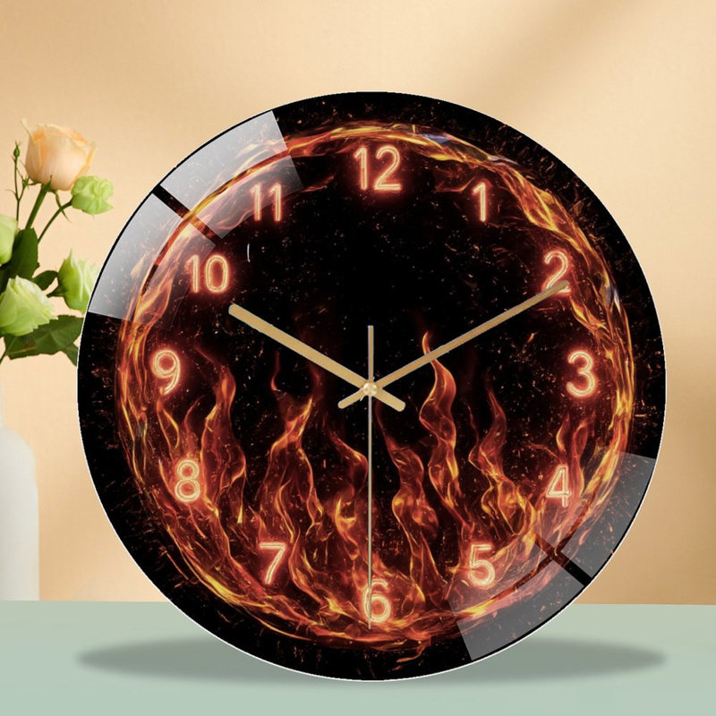 Horloge murale en verre Fiery