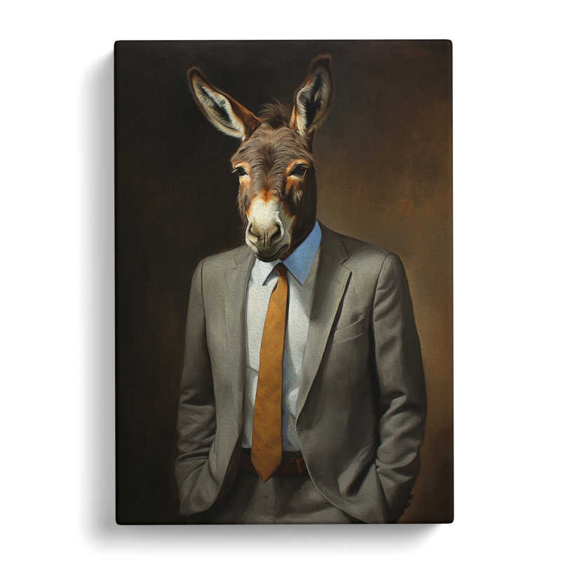 Donkey In A Suit Painting No.3 - Wrapped Canvas, 76cm H x 50cm W x 3cm D