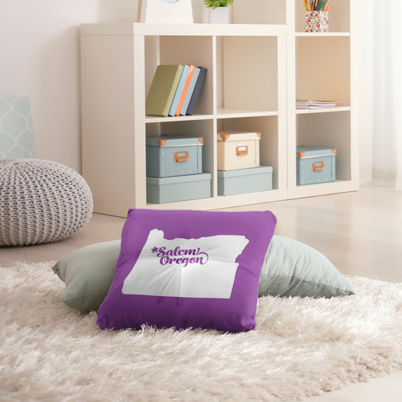 Coussin de plancher touffeté, 26 po x 26 po, Violet, Salem