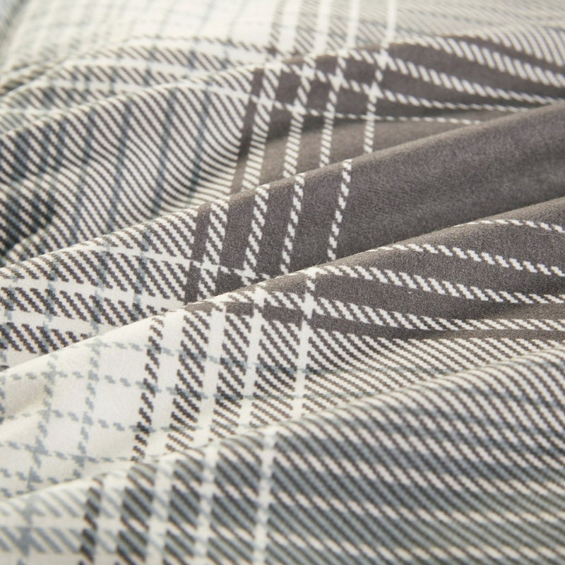 Édredon simple en duvet synthétique -, toutes saisons, tissu écossais gris, lavable à la machine, 6 jours, tissu écossais, literie
