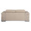 Causeuse en cuir véritable 71 po beige et argent