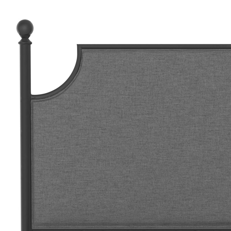 Lit standard tapissier en métal Olague, Grand, Noir