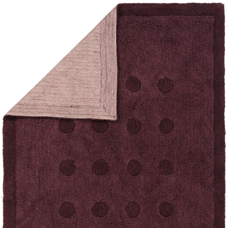 Pelagia Handtufted Washable Wool Blend Solid Purple Area Rug, Rectangle 6' x 9'