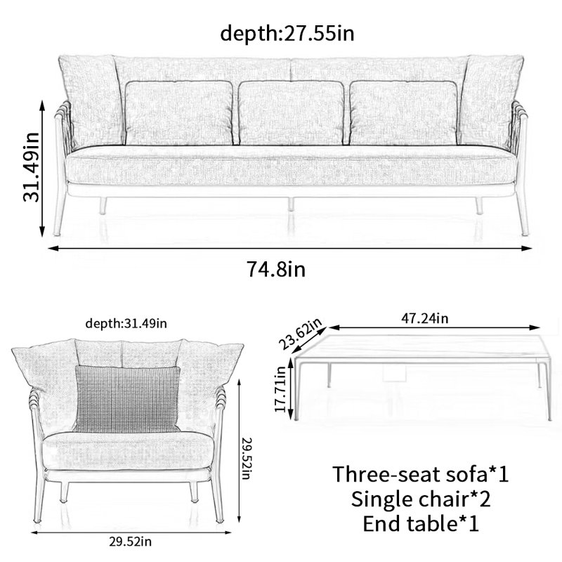 Maurya Simple leisure and comfortable outdoor sofa sets