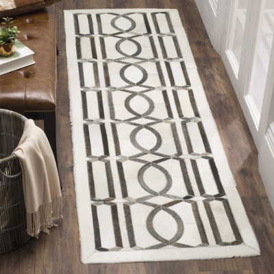 Sevastopol Studio Leather Hand Woven Leather Geometric Rug