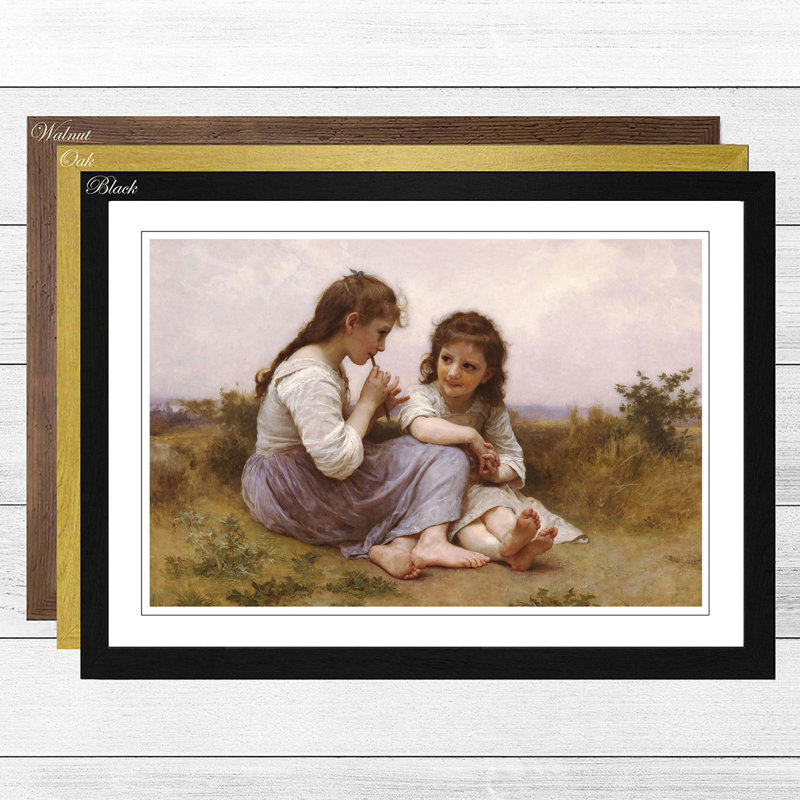 A Childhood Idyll by William Adolphe Bouguereau - Framed Print, Walnut