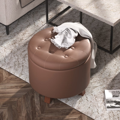Repose-pieds rembourré avec rangement, repose-pieds capitonné en cuir de polyuréthane avec repose-pieds amovible