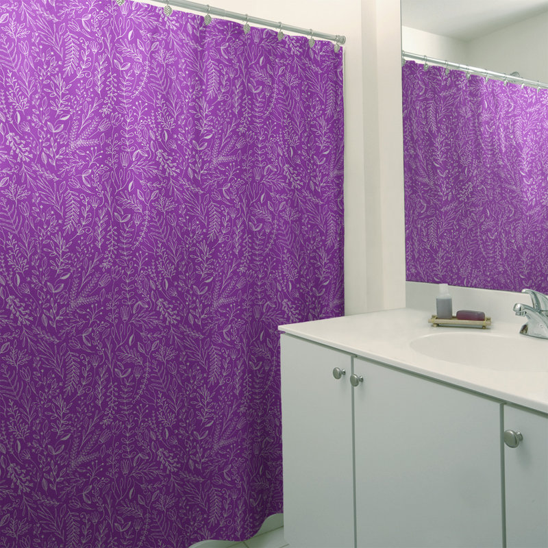 Rideau simple à motif floral ditsy classique, Violet