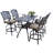 Parke 5-Piece Patio Counter Height Bar Set with Cushions and 26 x 52'' Rectangular Bar Table