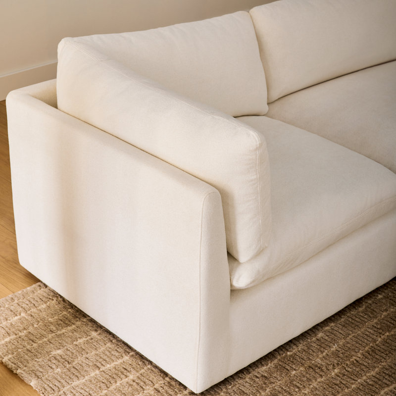 Canapé modulaire rembourré 4 pièces Annabella, Chenille Elite Performance texturée ivoire Elite