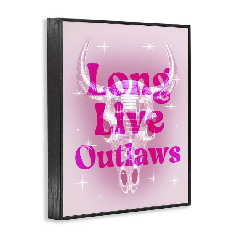 Glam Long Live Outlaws, giclée encadrée, design par Lil 'Rue, H 14 po x l 11 po, Giclée encadrée noir minuit