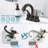 Bathroom Faucet 2-Handle Oil Rubbed Bronze With Aerator, Swan Style 4-Inch Centerset Vanity Sink With Pop-Up Drain And Supply Hoses
