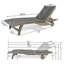 Chaise longue avec plateau coulissant, gris, structure en bois, assise pour un cadre détendu, stabilité, repos agréable