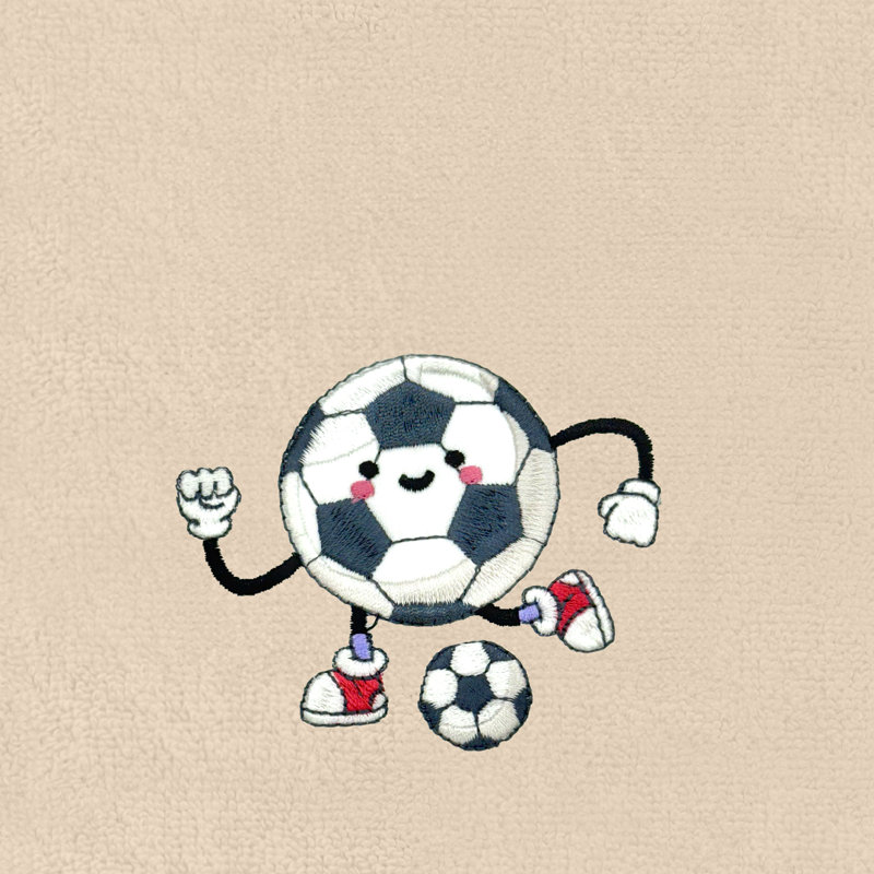 Soccer Player - Embroidered Luxury 100% Turkish Cotton Hand Towels (Set Of 2), Sand