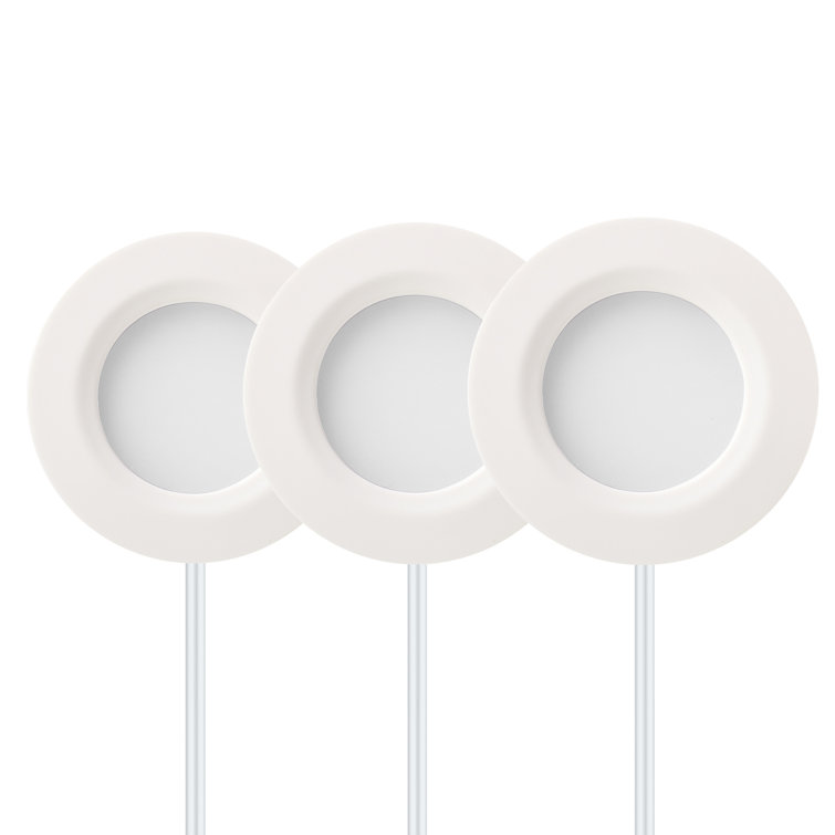 Inlight 2.75" Wide 3000K Dimmable LED Puck Lights Kit, Plug-in Installation