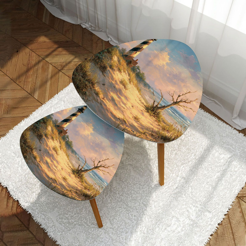 Ensemble de 2 tables basses gigognes Triangle