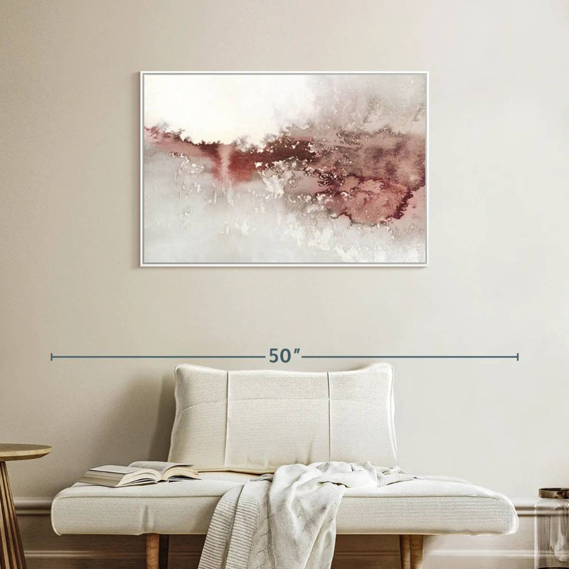 Douces vagues I, Cadre flottant blanc, 37 po x 25 po