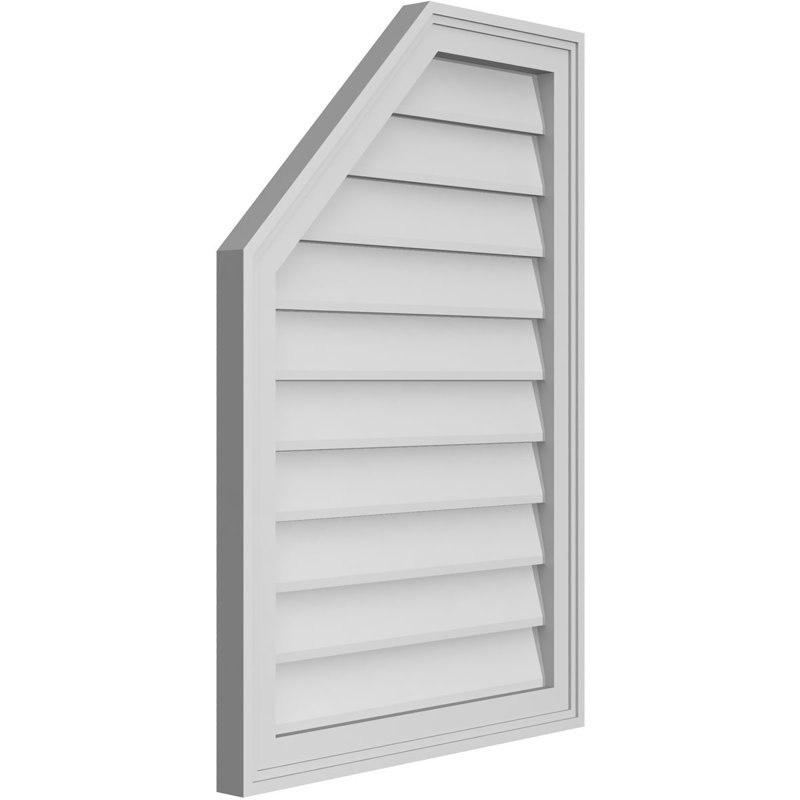 Évent en demi-octogone supérieur à montage en surface Signature, H 32 po x l 22 po x P 1,5 po