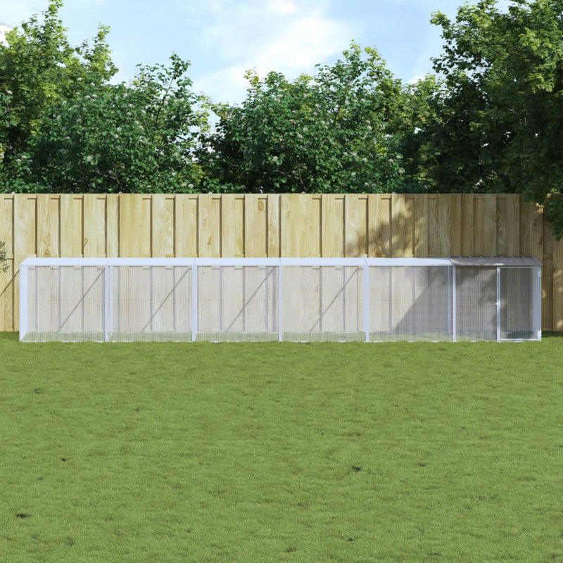 Poulailler avec treillis métallique Easa, Gris clair, H 35,4 po x l 316,1 po x P 38,6 po