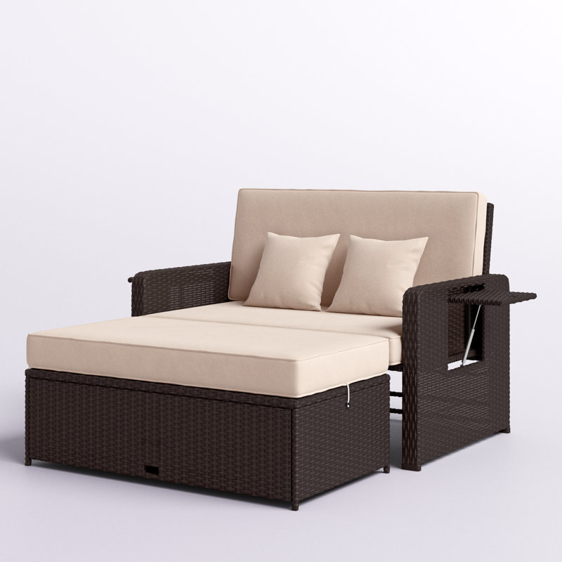 Causeuse d'extérieur avec coussins Armonee, Beige