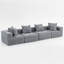 Boneless Modular Sectional For Living Room, Full-Foam Build, Textured Light Green Upholstery, Compact Compressed Package, Simple Assembly, Overall 111"X74"X24", 37" Module Size-Light Green-1492376820
