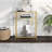 Modern Rectangular Console Table With Tempered Glass Shelves And Steel Frame, Entryway Accent Table For Living Room Or Hallway