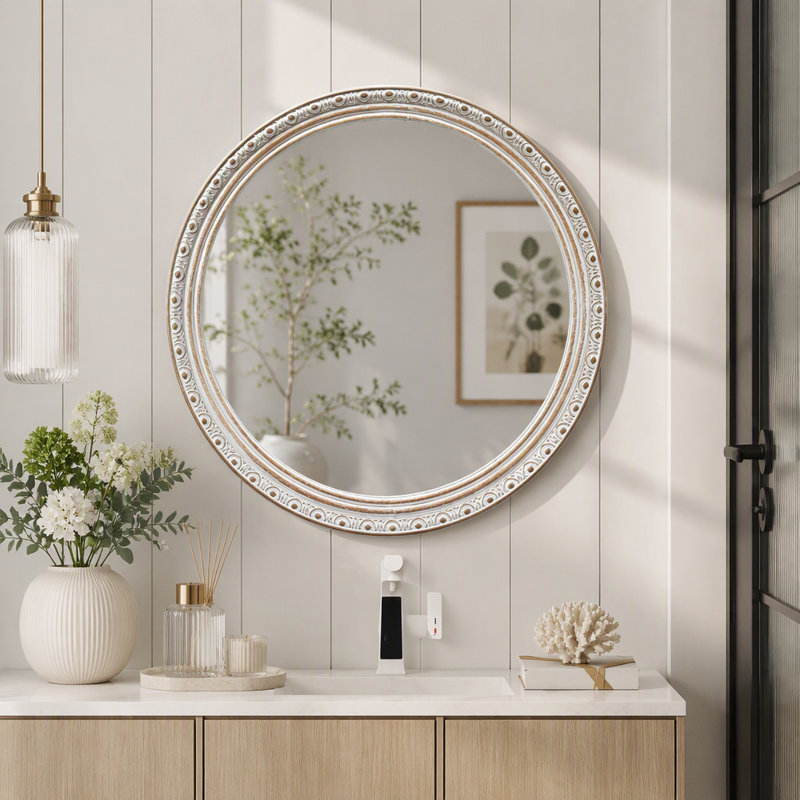 Ornate Round Wall Mirror