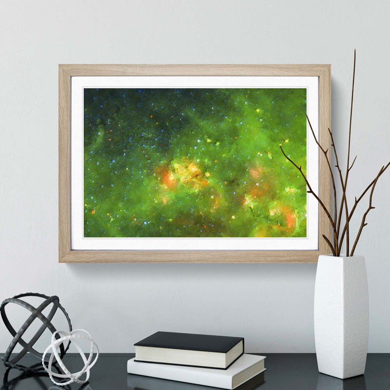 Out of Space Vol.25 in Abstract - Picture Frame Graphic Art Print, Oak Framed, 48cm H x 65cm W x 2cm D