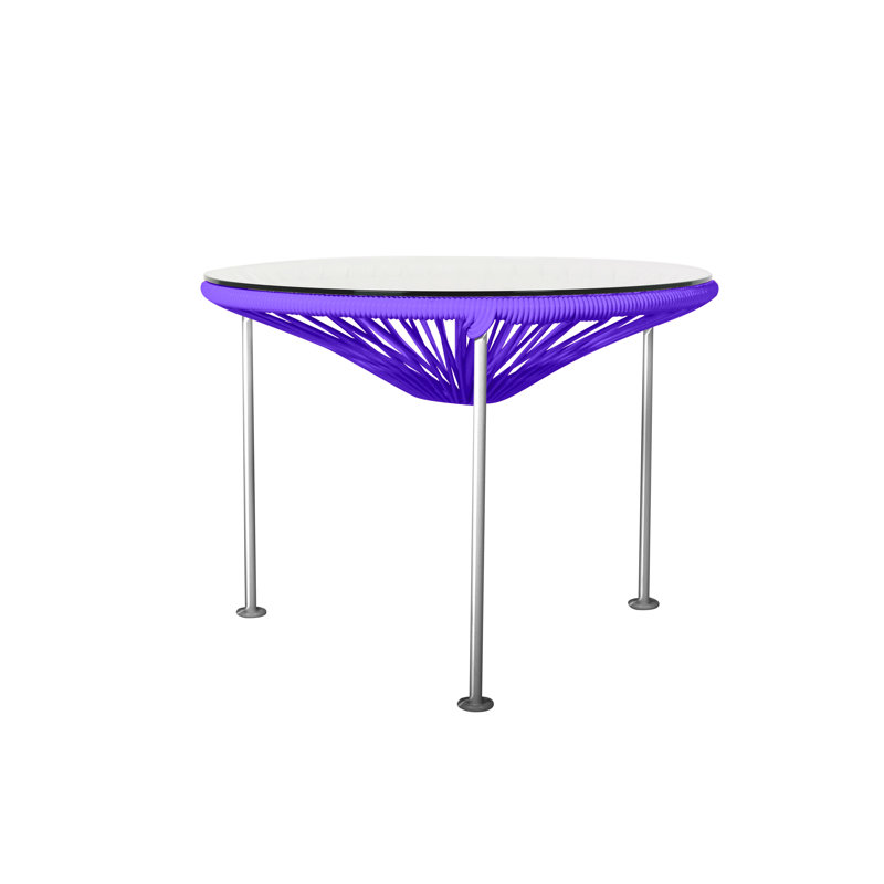 Zicatela Indoor Handmade Coffee Table, Purple, Chrome