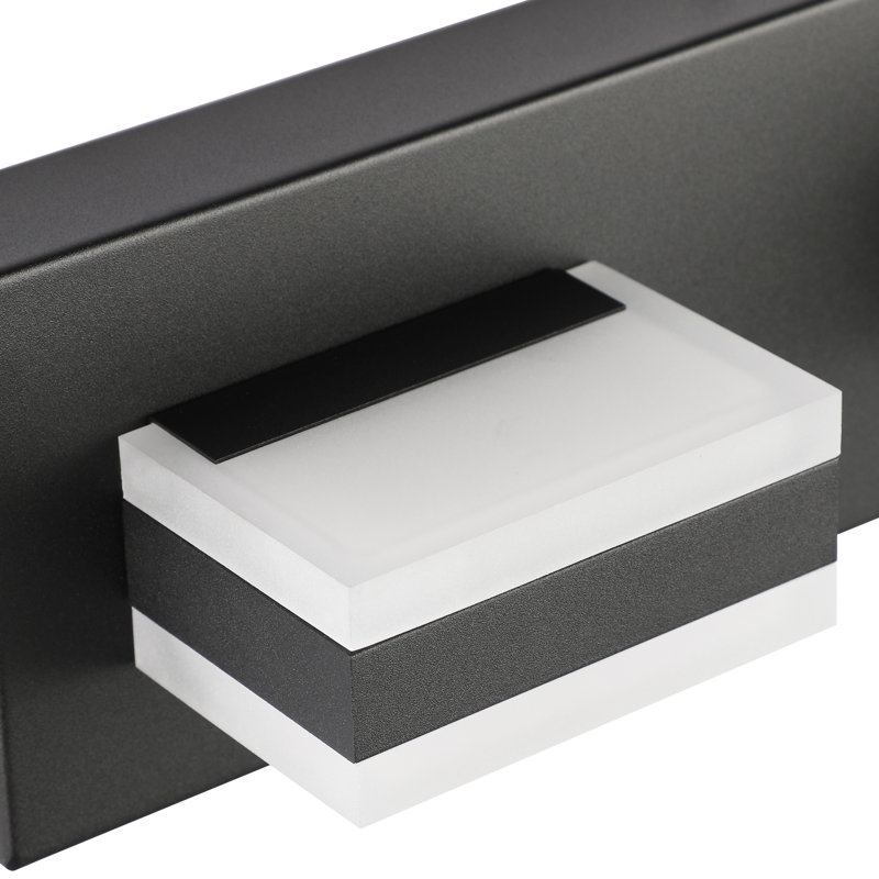 Matte Black Dimmable 3-Light LED Bathroom Vanity Fixture