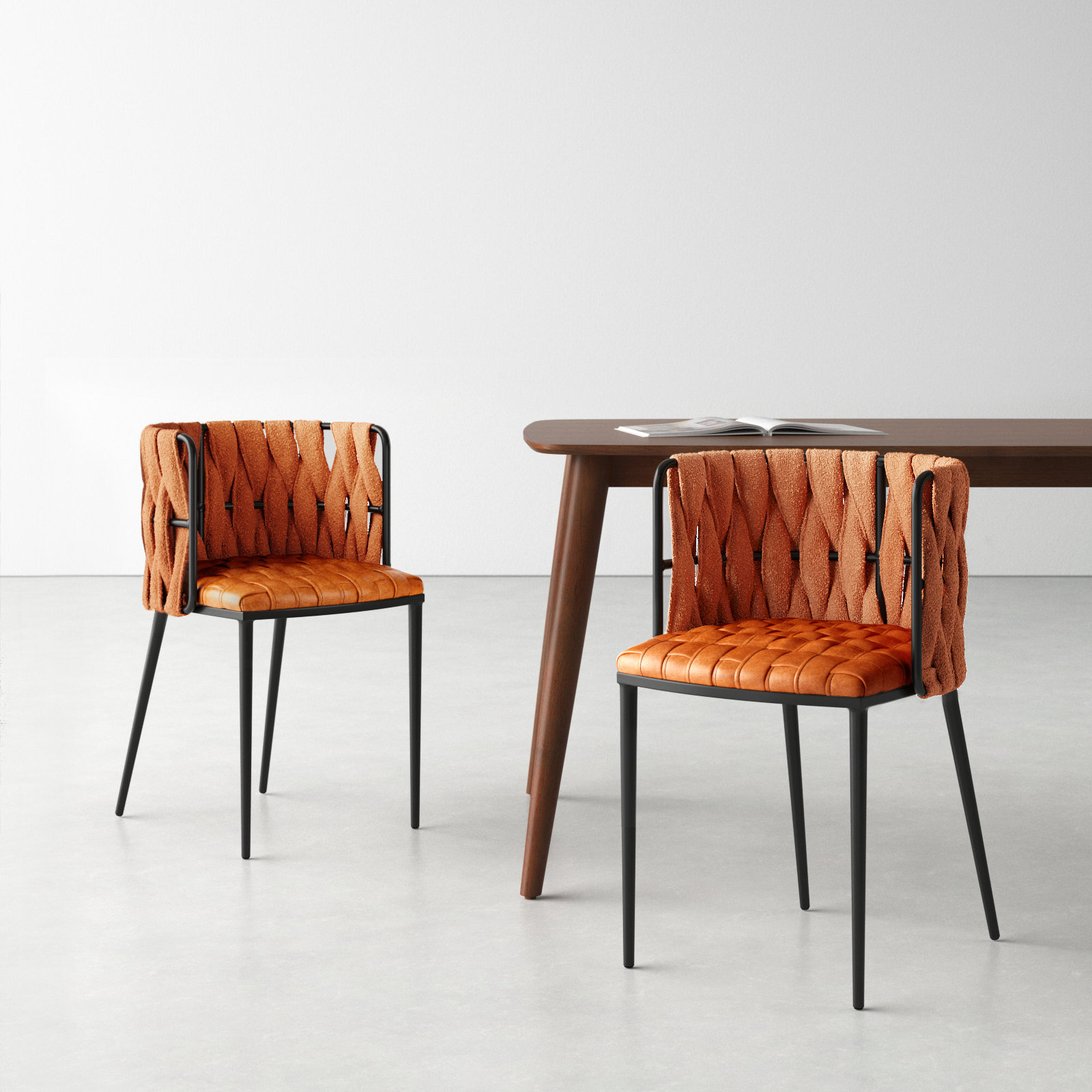 Tyrone Armchair, Off White Faux Leather, Black
