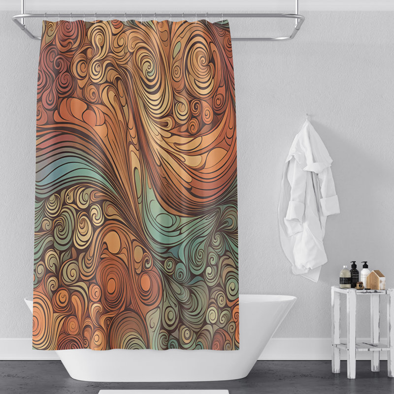 Rideau de douche abstrait Eradis, H 93 po x l 70 po