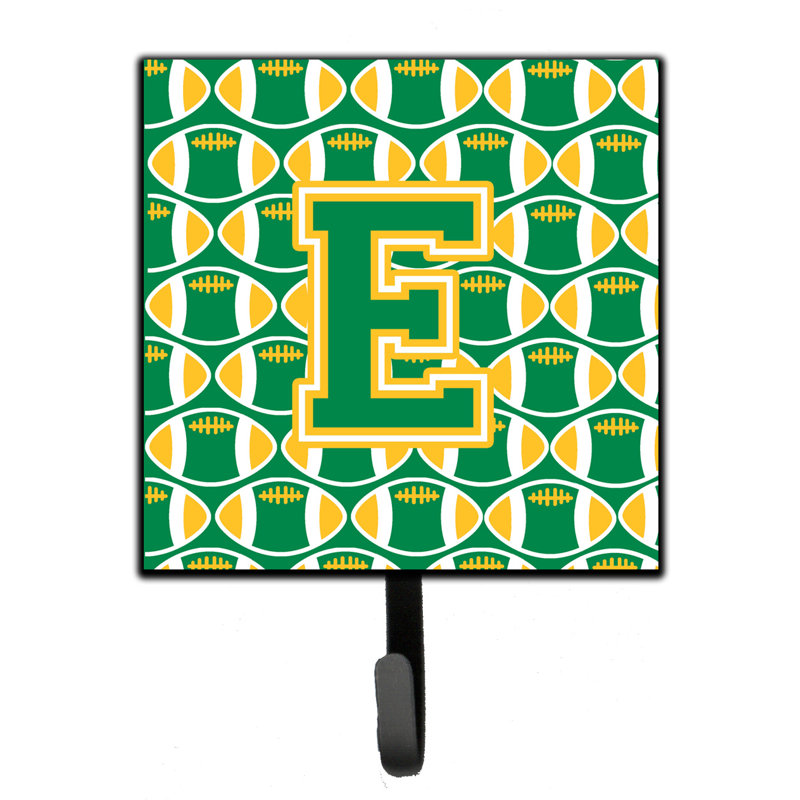 Porte-clés mural avec crochets pour clés Bickler Football, Vert/doré, Lettre E