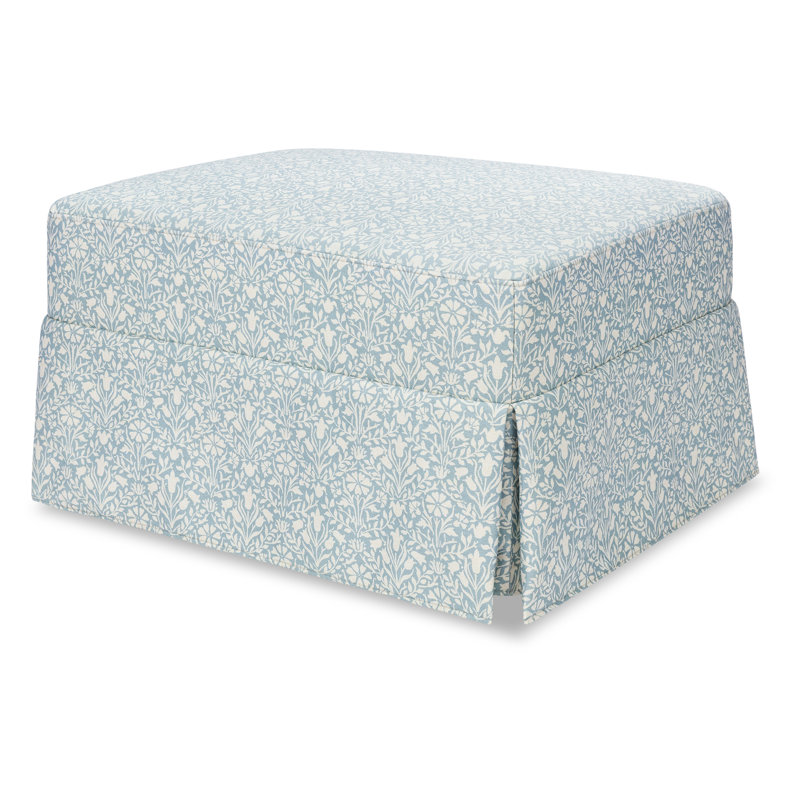 Morris & Co. x Namesake Crawford Gliding Ottoman, Bellflowers in Powdered Blue