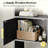  38"H Modern Adjustable Bookcase - Open & Closed Storage, L-Shaped or Straight, for Living Room, Bedroom, Home Office,38"Hx46.7"W*9.4"D-1453112670-1453112667