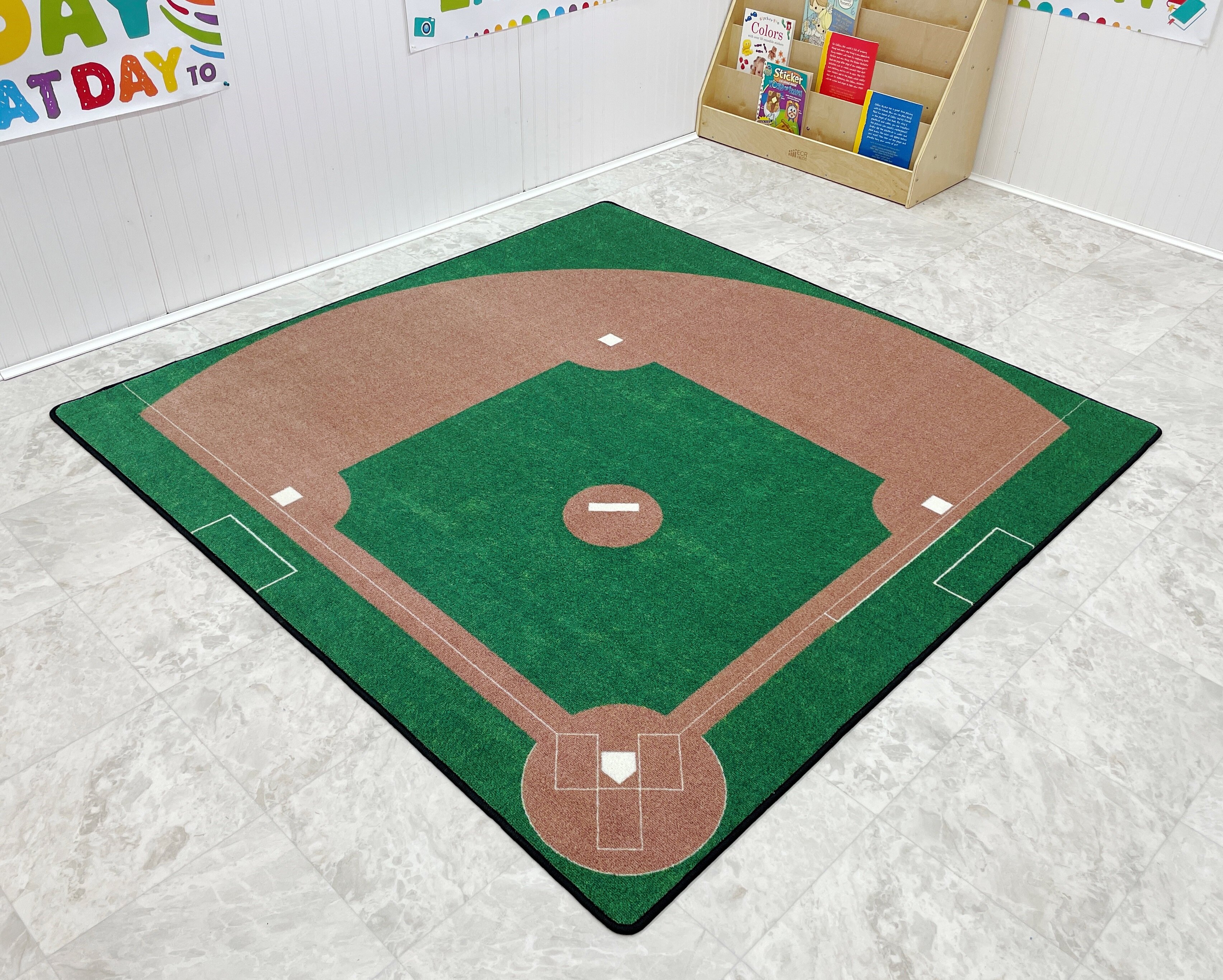 Kid Carpet Baseball Field Tufted Green/Brown Area Rug Wayfair Canada