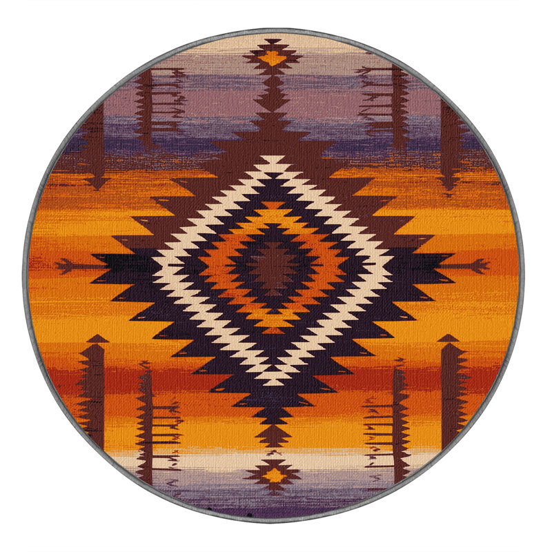  Tapis lavable du sud-ouest Sunset Sunset, Rond 5 pi