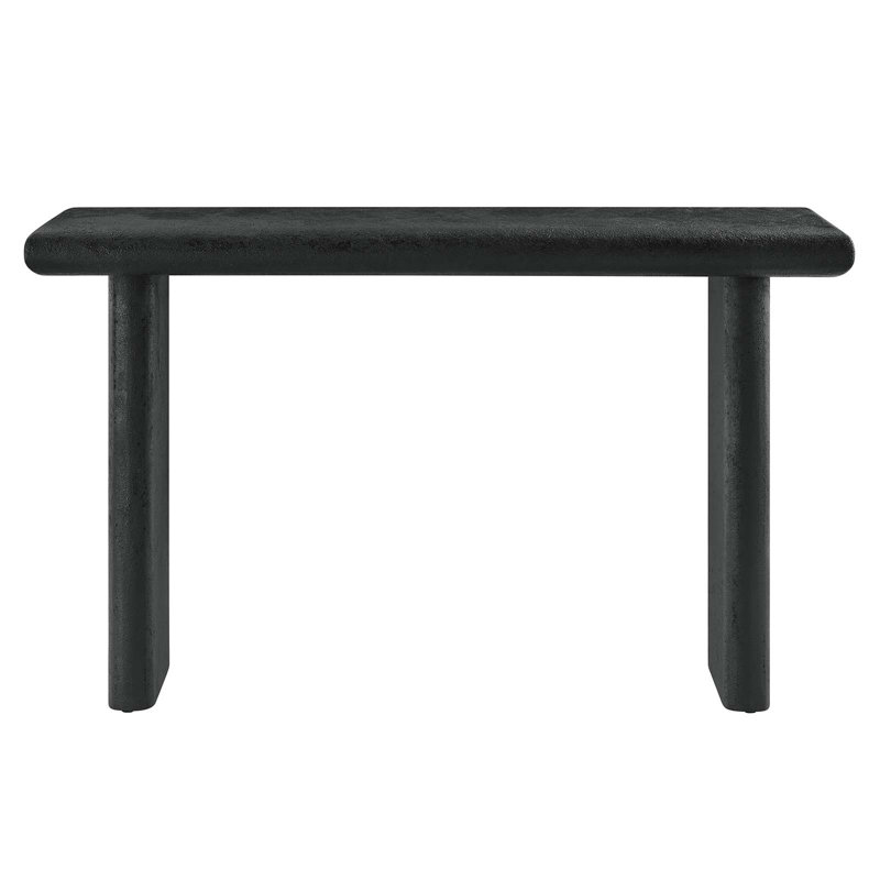 Black Wood and Concrete Console Table with Storage