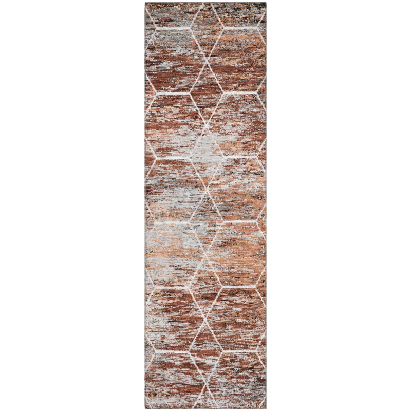 Premium Machine Washable Lubbers AMF1724 Geometric Rug, Runner 2'3" x 7'6"