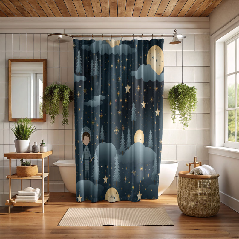 Rideau de douche Starry Eve - Premium, H 74 po x l 71 po