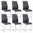 Kimara 7-Piece Modern 63" Rectangular Faux Marble Pedestal Dining Set-984882713-947337892