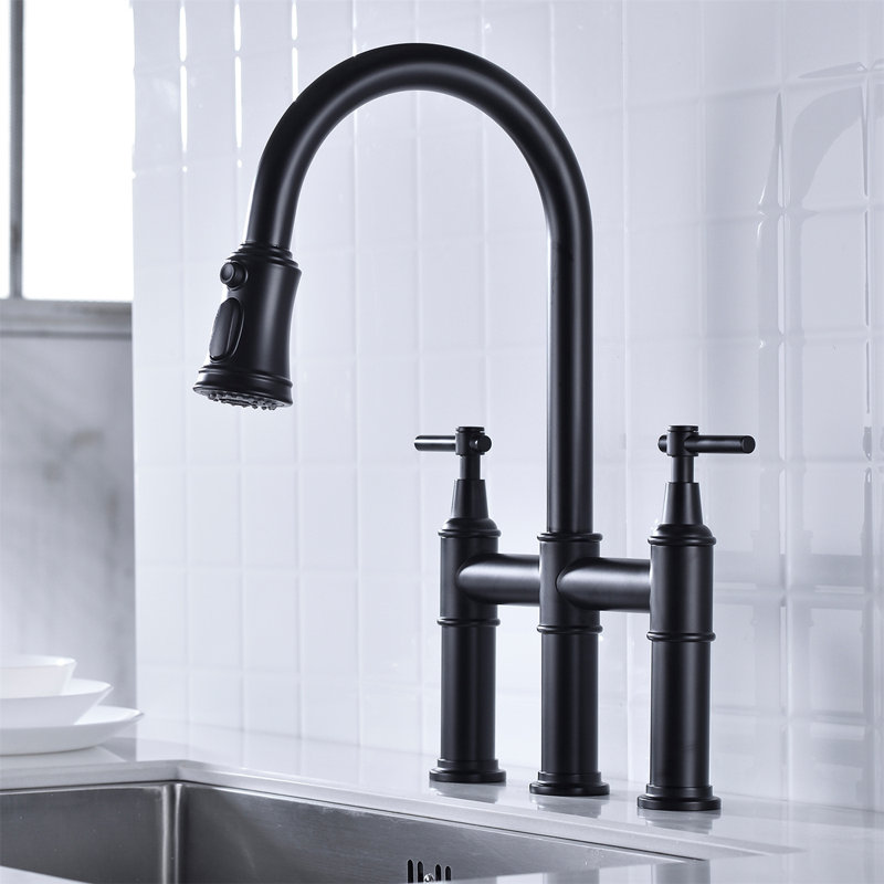 Kozart Pull Down Kitchen Faucet, Matte Black